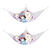 Bassion 2 Pack Toy Hammock - Kid's Stuffed Animals De-cluttering Solution Storage Organizer