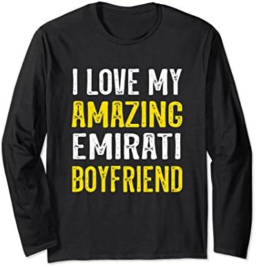 Unisex I love my amazing Emirati boyfriend long sleeve t-shirt XL: Black