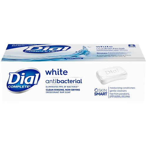 DIAL ANTIBACTERIAL BAR SOAP, REFRESH & RENEW, WHITE, 4 OZ, 8 BARS
