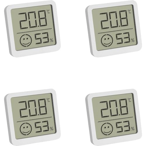 TFA Dostmann 30.5053.02.04 Digital Thermo-Hygrometer, Indoor Temperature and Humidity, Small and Handy, for Standing or Hanging, (L) 46 x (W) 13 (34) x (H) 43 mm, White