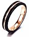 NaNa Chic Jewelry 4mm black Rose gold plated tungsten carbide ring for women