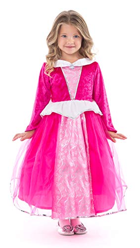Little Adventures Deluxe Sleeping Beauty Hot Pink Princess Dress Up Costume (Large Age 5-7)