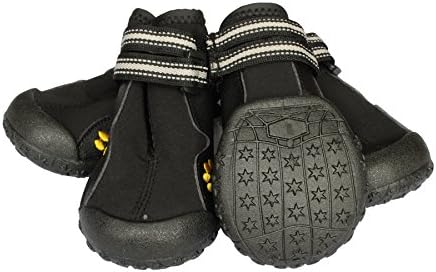 Hiado Anti Slip Dog Shoes Pet Boots with Velcro for Large Dogs Hiking Hunting Winter Hot Pavement All Weather Black Size 8