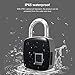 Fingerprint Lock, TONBUX Waterproof Anti-Theft Bluetooth Connection Padlock, Suitable for House Door, Suitcase, Backpack, Gym, Bike, Office, Suitable for Android/iOS, Support USB Charging (Black)