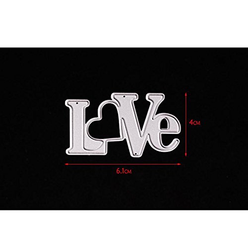 Dream_light Metal Cutting Dies, Embossing Dies Stencil Template Mould for DIY Scrapbooking Photo Album Paper Card Making Craft Wedding Party Decoration DIY Gift, Die-Cuts (Love)