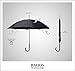 Balios UK Designed Prestige Walking Stick Umbrella Bamboo Handle Double Canopy (Jet Black)