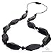 Goobie Baby Naomi Silicone Teething Necklace for Mom to Wear, Safe BPA Free Beads to Chew - Black
