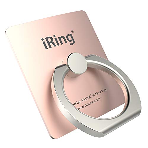 AAUXX The Original iRing Cell Phone Finger Holder for car & Office. Ring Stand Accessory for iPhone, Samsung, Other Android Smartphones and Tablets. (Rose Gold)