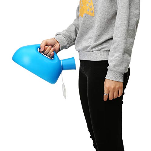 Thick Firm Men Urinal Bottle, Essort 67.64oz Portable Male Urine Bottle, Fit for Men, The Elder and Paralyzed Patients, Also for Car Travel Camping Caravan Camping, Outdoors Journey 10.43x5.5x6.3in