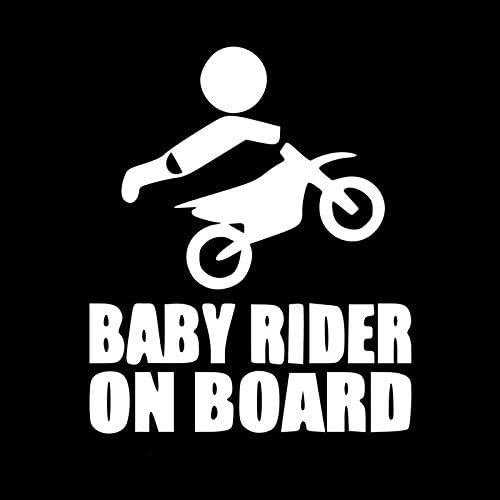 Creage33 12.8CM15.2CM Baby Dirtbike Sticker Dirt Bike Motocross Stunts Motorcycle Paddles Car Stickers and Decals Black/Sliver C8-1356 Silver