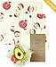 Beeswax Food Wraps - Biodegradable Natural Eco-Friendly Materials, Sustainable Reusable Plastic Free Food Storage | Fruit Print Design (1 Small, 1 Medium, 1 Large)