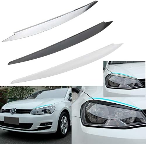 Sammiler - 1pair ABS Chrome For Volkswagen/VW GOLF 7 headlight trim lamp eyebrow headlight cover trim decoration for GTi MK7