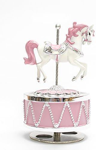 POPgifts Laxury Carousel Music Box,Happy Pony Design,Pink by POPgifts
