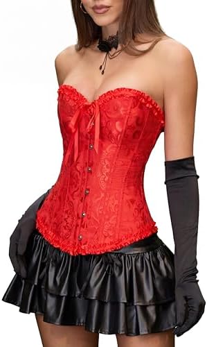 SOUGAO Vintage Corset Top Classic Overbust Bustier Waist Taming
