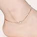 Fate Love Sideways Cross Anklet Bracelet for Women, Rose Gold Stainless Steel Adjustable Size, 9-11 inches (Crystal)