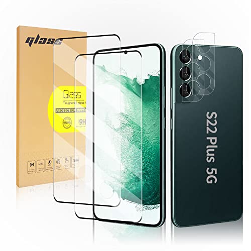 [2+2 Pack] Galaxy S22Plus Screen Protector, Tempered Glass, Ultrasonic Fingerprint Support, 3D Curved, HD Clear Scratch Resistant Suitable for Samsung Galaxy S22Plus 5G Glass Screen Protector