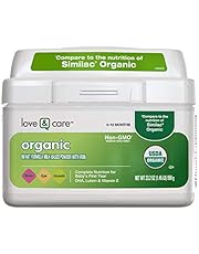 Love & Care Organic Infant Formula Powder with Iron, Organic Ingredients Plus DHA, Lutein & Vitamin E, 23.2 Ounce