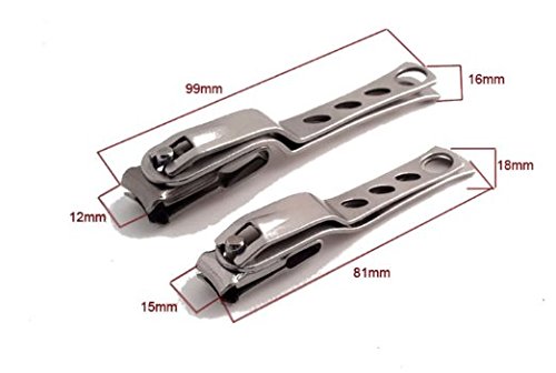 Hiibaby2PCS(1 Large+1 Small)Best Precision Nail Clipper With Rotating Swivel Head - Great For Thick Nails - Extra Sharp Stainless Steel Clippers For Men Or Women