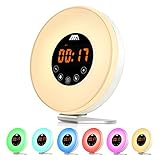 Benewell Sunrise Alarm Clock Wake Up Light Digital Clock with 6 Natural Sounds, FM Radio, 7 Color Night Light, Easy Touch Control ( Premium Upgraded Version)