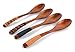 Samyo Vintage Japanese Style Handmade Natural Wooden Soup Rice Spoon Teaspoons Wood Tableware Flatware Set with Tied Line on Handle