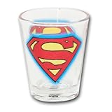 Superman Glitter Logo Shot Glass