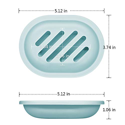 Bligli Soap Dish for Shower Soap Box,Soap Case Holder with Drain for Bathroom and Kitchen Sinks,Keep Soap Dry and Clean,2Pack (Light Green)