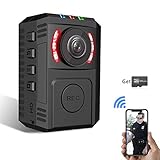 Upgrade Police Body Camera with Night Vision for Law Enforcement HD 1080P Motion Detection Body Worn Camera Mini Spy Portable Body Camera with 64GB Memory Card Security Personal Camera with Phone App