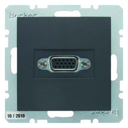Hager – Toma VGA S-B with Screw Connector Anthracite Matt