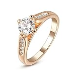 Yoursfs 18k Gold Plated Use Shining 1 Carat Simulated Diamond Cz Engagement Ring