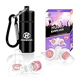 High Fidelity Music Ear Plugs for Women, Hearprotek 20db Noise Reduction Earplugs-Hearing Protection for Concert, Musicians, DJ's, Festival, Nightclub, Office and Other Loud Events (Pink)