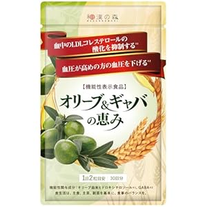 和漢の森 オリーブ&ギャバの恵み 60粒 機能性表示食品 血圧 悪玉コレステロール 松樹皮エキス 田七人参 錠剤 [メーカーカタログ付]