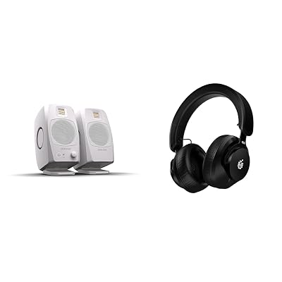 ADAM Audio D3V Active Desktop Monitoring System with USB-C Connection (Pair, White) H200 Closed-Back Headphones