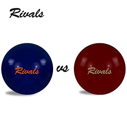 Rivals Bocce Ball Set Includes 4 Garnet and Gold Bocces Versus 4 Blue and Orange Bocces, 1 Pallino, Measuring Tape, and Carrying Case With Strap | Perfect For The College Fan and Game Day