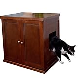 THE REFINED FELINE RLB-MA Wood Cat Litter Box, Mahogany