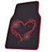 BDK Love Heart Design Carpet Car Floor Mats for Auto Van Truck SUV-4 Pieces Front & Rear Full Set with Rubber Backing-Universal Fit