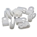 Yongcun Cable Clamp Cable Clips Cable Management White Nylon R type Screw Size M4 Cable OD 5.0mm Pack of 100PCS CCR4050