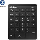 Bluetooth Number Pad, Jelly Comb Ultra Slim Wireless Bluetooth 28-key Numeric Keypad with Multiple Shortcuts for Smartphones Tablet Surface pro and More-Black