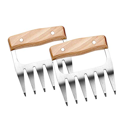 BBQGO Grill Barbecue Stainless Steel Meat Claws- Pulled Pork & Meat Claws Meat Shredder Forks And Smoking Accessories For Carving, Handling, Lifting