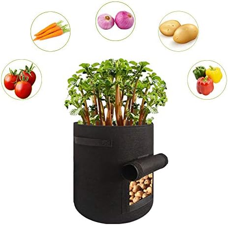 Awnic Maceta Textil no Tejido Patatas Sacos para Plantas con Placa ...