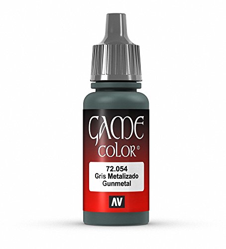 Vallejo Game Color Gunmetal Metal Paint, 17ml