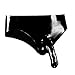 EXLATEX Mens Latex Briefs Underwear Rubber Shorts with Cock and Ball Sheath (Large, Black)