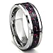 RED & BLACK Carbon Fiber Inlay 8MM Men's Tungsten Metal Ring