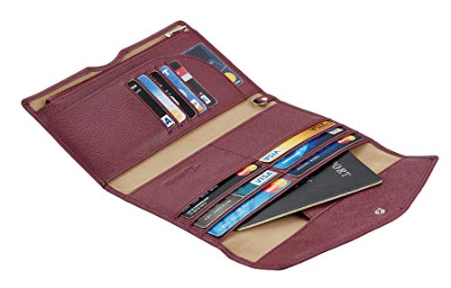 Travelambo Rfid Blocking Passport Holder Wallet & Travel Wallet Envelope Various Colors(wine red/burgundy) Travelambo Rfid Blocking Passport Holder Wallet & Travel Wallet Envelope Various Colors(wine red/burgundy)