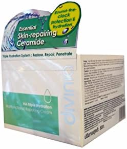 Divinia HA-Triple Hydration Multifunctional Repairing Cream. Triple Hydration System keeps your skin fully moisturised all day long. (80 g/ pack)