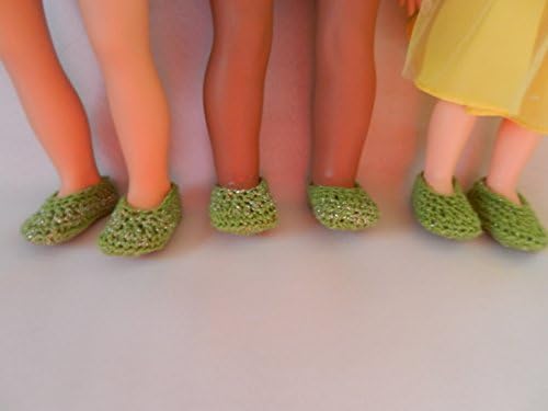Sparkle Green Doll Slippers fit American Girl, Disney Toddler Princess, Baby Alive, Journey Girls, Our Generation and other 18 inch dolls.
