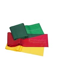 TheraBand Resistance Bands Set, Professional Non-Latex Elastic Band for Upper & Lower Body Exercise