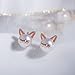 Cat Earrings Sterling Silver Freshewater Pearl Stud Earrings Cat Lover Gifts for Women
