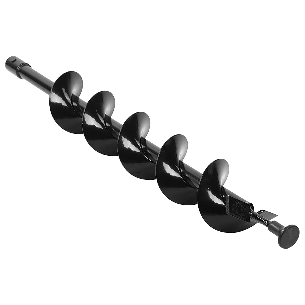 100x800mm Single Blade Earth Auger Drill Bit Garden Planting Post Hole Digger for Fence Hole, Planting Tree, Turning Soil, Irrigation, Ice Fishing and More