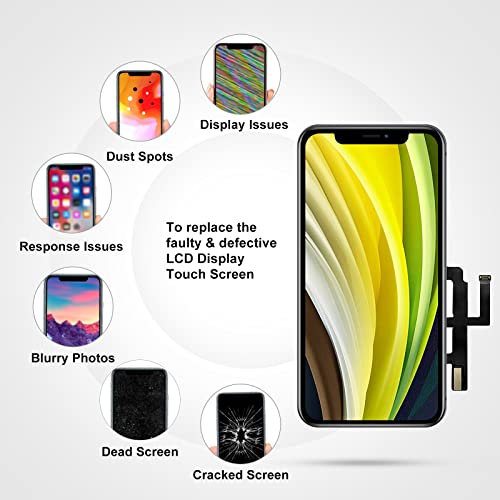 LL TRADER Screen Replacement for iPhone 11 LCD Retina 6.1'' FHD Display COF Touch Screen Digitizer with Repair Tool Kits, Waterproof Tape, Screen Protector(for Model A2111, A2223, A2221)