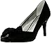 Nina Women's Forbes Satin Peep-Toe Pump,Black Luster,8 M US